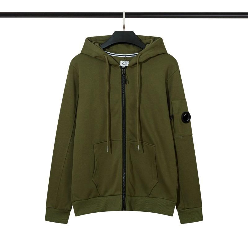 Cp Bestickter Reißverschluss Hoodie für junge Männer Lockerer Schnitt Lässiges Sweatshirt
