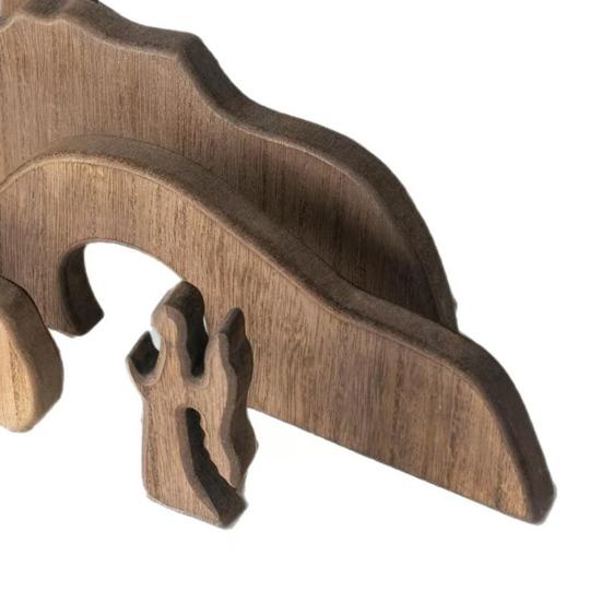 Crèche en bois représentant un tombeau vide, avec scène de la Nativité et de la Résurrection, pour la maison, le bureau ou l'église. Décoration religieuse pour Pâques.