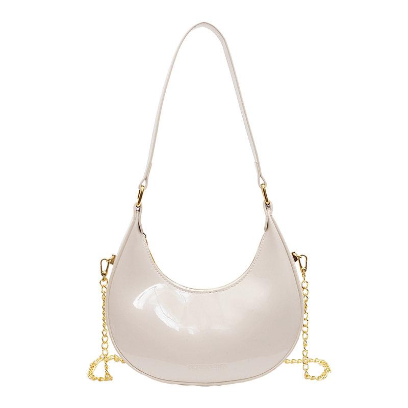 Nische 2025 Frühling neue High-End Handtasche Design Sinn Satteltasche schlicht glänzend Achsel Messenger Bag Tasche Frauen