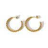 18K Gold Geometric Titanium Steel Twisted Earrings for Women