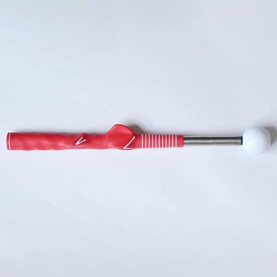 Golf Grip Swing Training Aid with Click Feedback Retractable Club Tempo Trainer for Warm-Up Indoor Practice Telescopic Short Club for Right Left