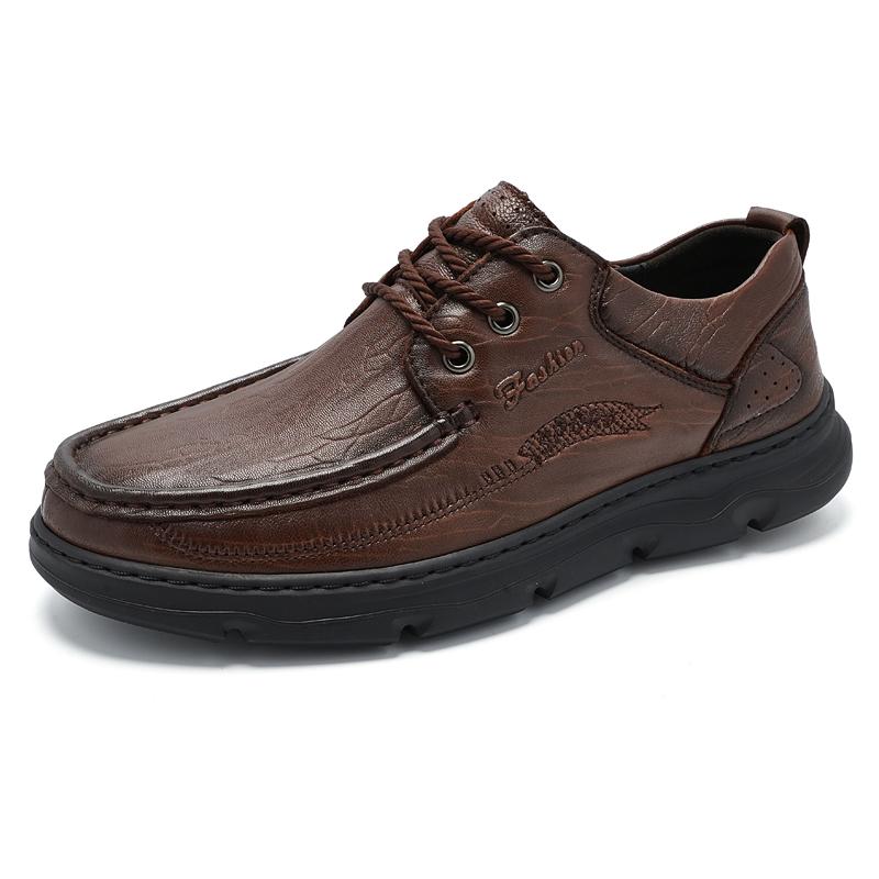 Handgefertigte Freizeitschuhe für Herren, Loafer, leichte Mokassins aus echtem Leder, Plateau-Schuhe, Schnürschuhe, Sneaker