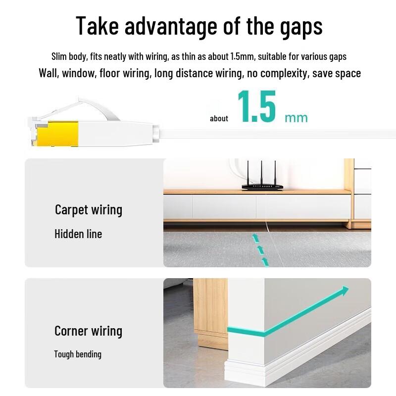 SAMZHE Cat6 Flat Ethernet Cable