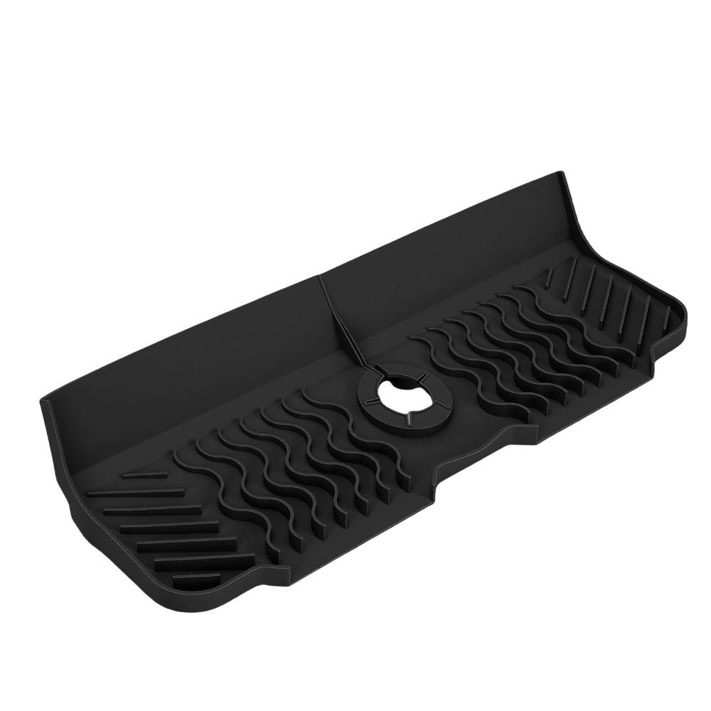 Grey Black Draining Drying Tray Silicone Sink Protector Draining Mat  Home Supply