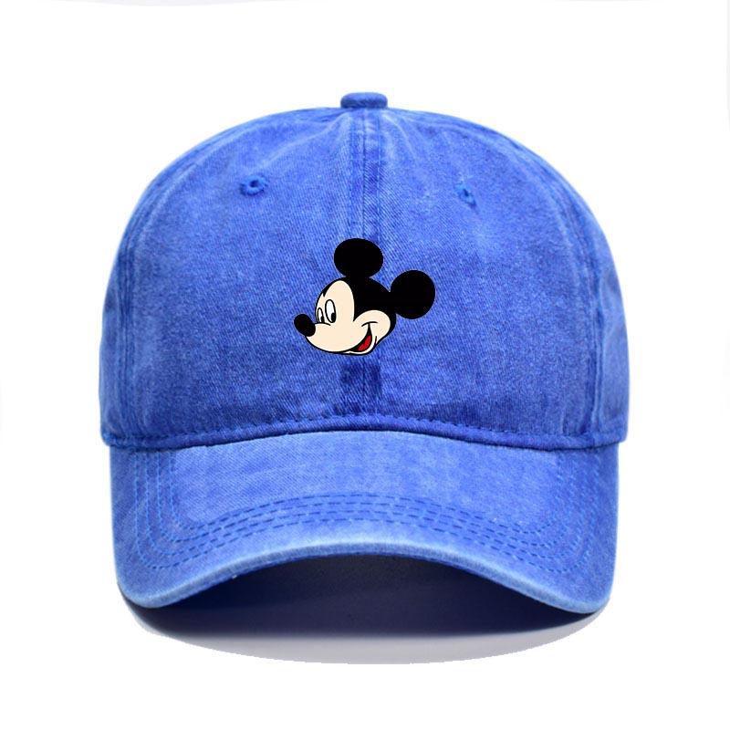 Retro Washed Mickey Mouse Print Baseball Cap Men Women Vintage Kpop Snapback Cap Adjustable Breathable Trucker Hat Sunscreen Hat