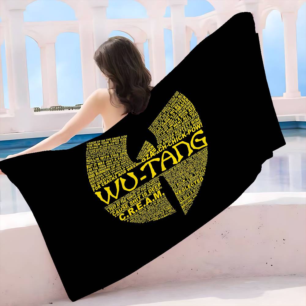 WU-T--TANG CLAN Band Bath Towel Microfiber Soft Water Absorbing Breathable For Girl Kids Decorative Cartoon Beach Towel
