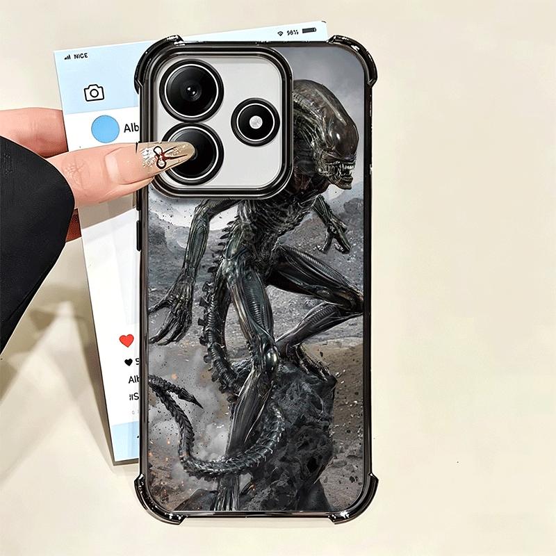 A-Alien Vs P-Predator Plating Phone Case For Xiaomi Poco X5 X6 X7 X8 Pro Max F8 Ultra F7 M8 M7 M5S Redmi 15C 15 14C 13C 13 X3 12