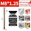 Titanium Plated Cobalt Tap Set: Straight & Spiral Flute for Stainless Steel (Sizes: M3, M4, M5, M6, M8)