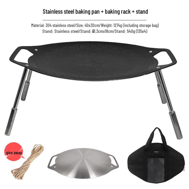 Outdoor Camping Korean BBQ Grill Pan for Gas & Induction Cookers - Frying Pan BBQ Supplies