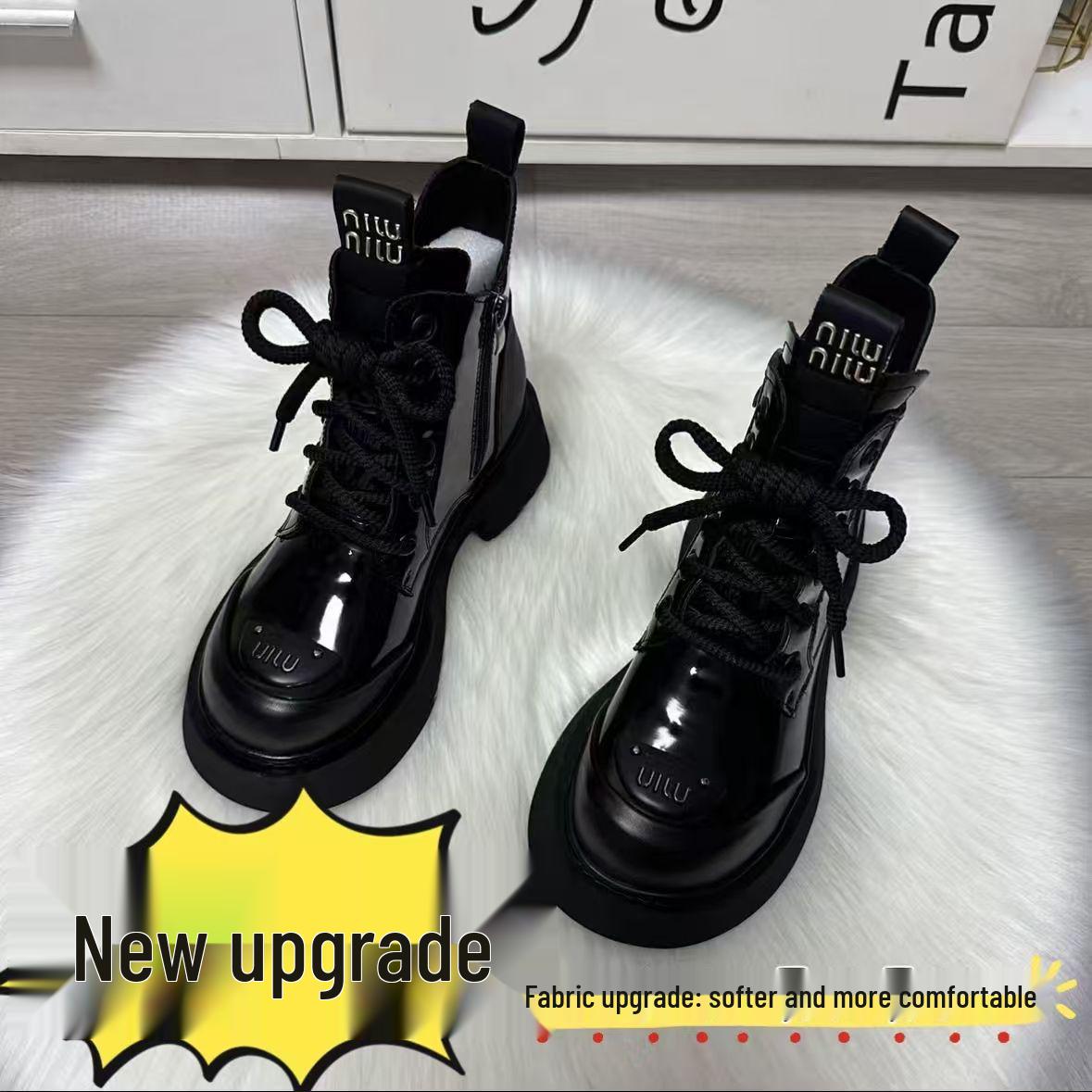 

Женские ботинки Мартин в британском стиле 2025: Ботильоны на толстой подошве, увеличивающие рост, для осени и зимы 40