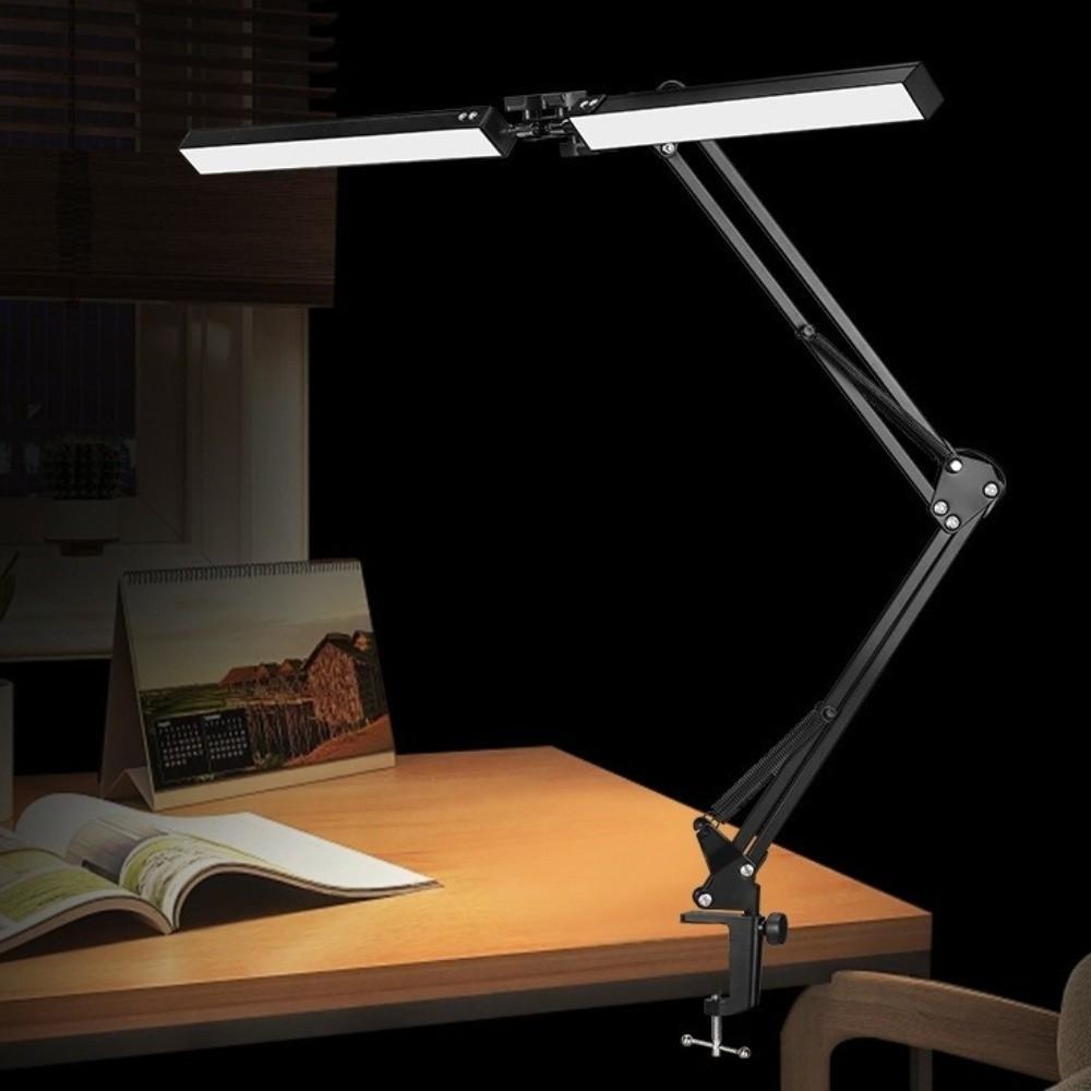 Adjustable Brightness Double Head Desk Lamp 160LED LED Desk Lamp Rocker Arm LED Table Lamp  Office
