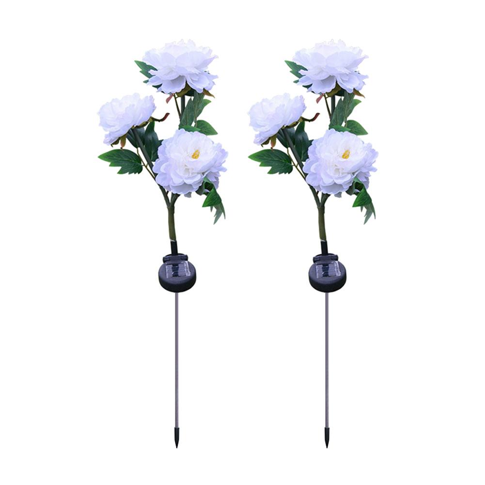 LED Ground Light 3 Heads Simulation Flower Lawn Atmosphere Light for Home Garden
