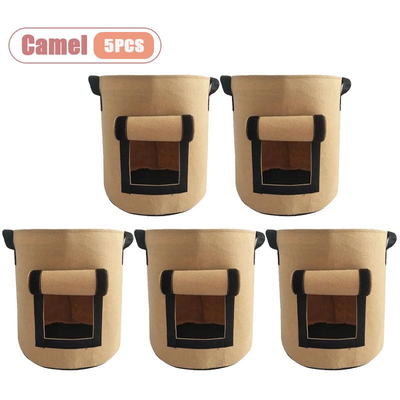 5/10Gallon Potato Seedling Felt Grow Buckets Plant Bags Gardening Flowers Bags Horticulture Planting Containers Garden Tools