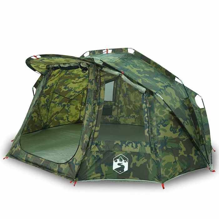 VidaXL Tente de pêche 5 personnes camouflage imperméable, tente de camping, tente de jardin, abri d'extérieur, abri de 4009391