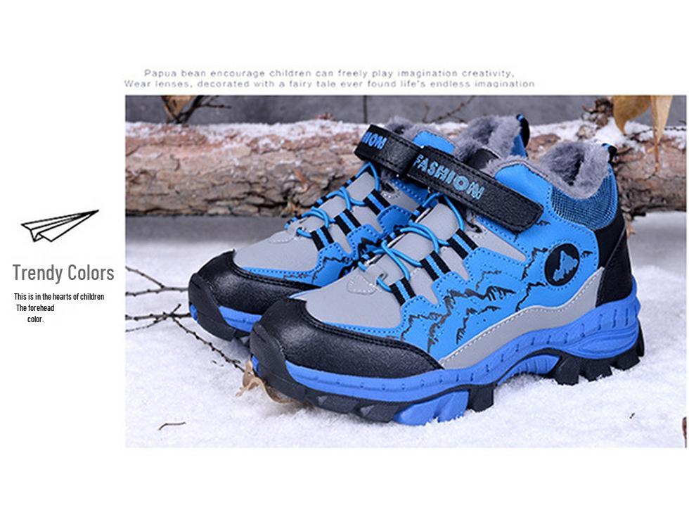 Boys' Non-Slip Winter Hiking Boots - Warm Outdoor Sports Footwear for Kids