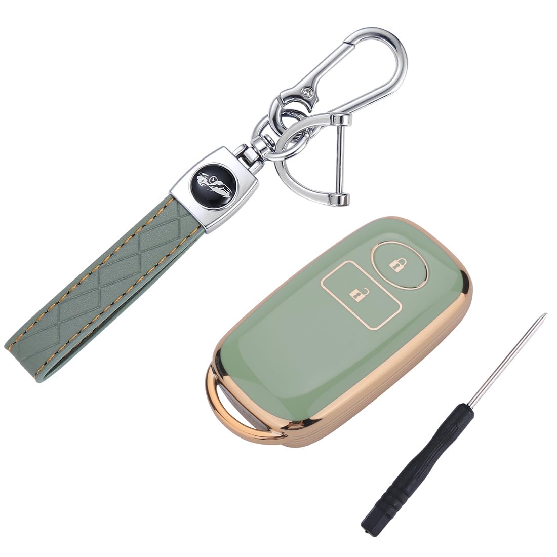 

Кинотака Тойота Райс Дайхатсу Рокки Новый Тафт Новый Танто Чехол для ключа Новый Руми ТПУ Чехол для ключа RAIZE ROCKY TAFT TANTO CUSTOM с брелоком для ключей (зеленый) зелёный