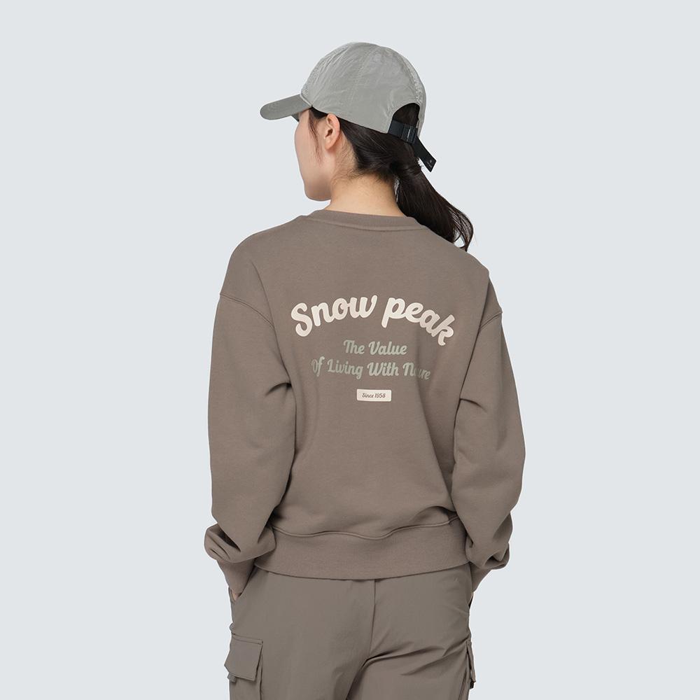 [Snowpeak] Women s Lettering Semi Crop Sweatshirt Cocoa (S24FWFHT63) 85