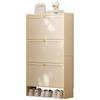 Slim Vertical Shoe Cabinet with Multi-Layer Storage and Doors