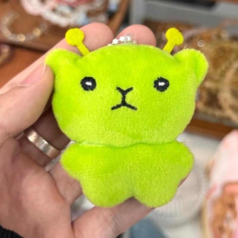 Kawaii Alien Cat Plush Pendant Super Soft Pp Cotton Plushie Dolls Keychain Mini Toy Backpack Decor Gift