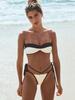 Trendy Black & White Patchwork Tankini Swimsuit for Women - Sexy European & American Style