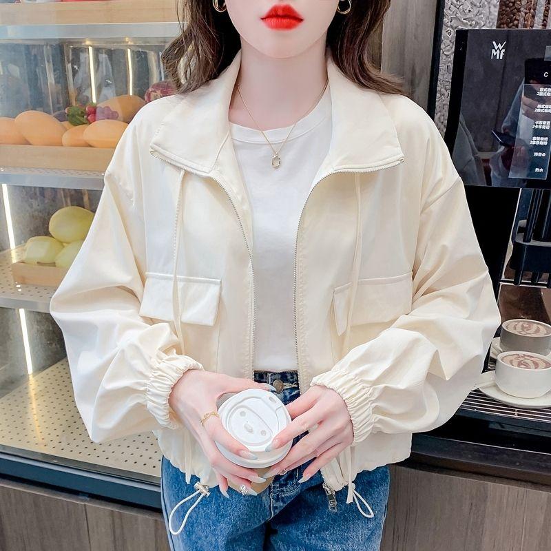 Dámská cargo bunda krátkého střihu Volný ležérní trenčkot Všestranná bunda Kardiganový top na jaro a podzim