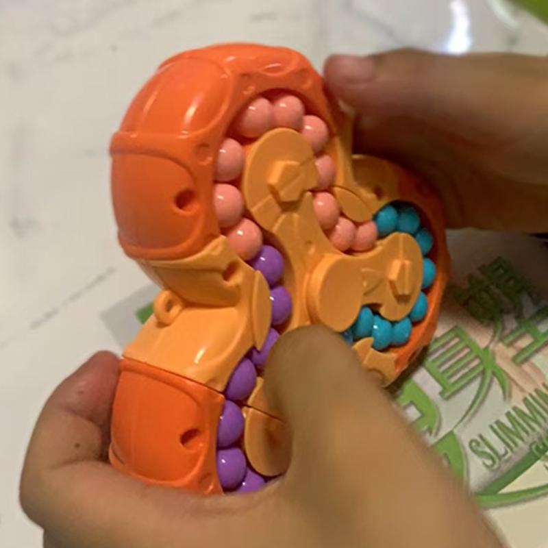 Triangle Rotating Magic Bean Puzzle Toy IQ Test Brain Teaser Fun Educational For Kids Boys Girls Stress Relief Gfts