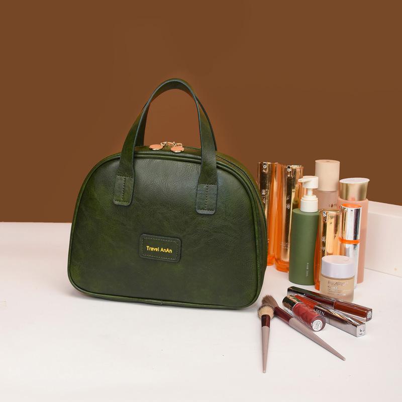

2025 Женская сумка для макияжа и путешествий в винтажном стиле, большой вместимости, высокого класса 28x11x21 cm темно-зеленого