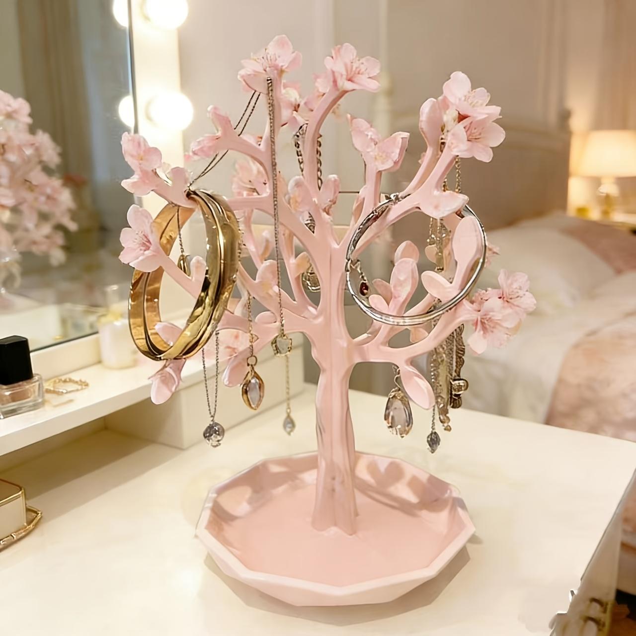 1pcs Jewelry Tree Stand Creative Design Fashion and practicality perfectly combined Unique jewelry organizer with multiple compartments Can be Pink jewelry tree 1pcs