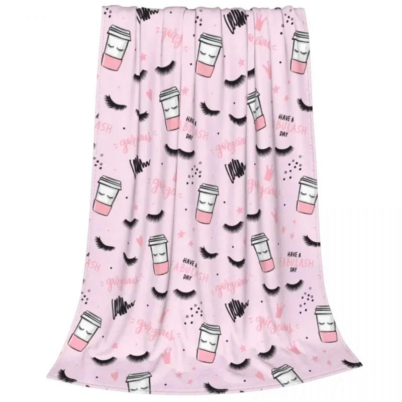 Eyelash Eye Lashes Blanket Flannel Winter Breathable Lightweight Throw Blankets for Bedding Office Bedspreads