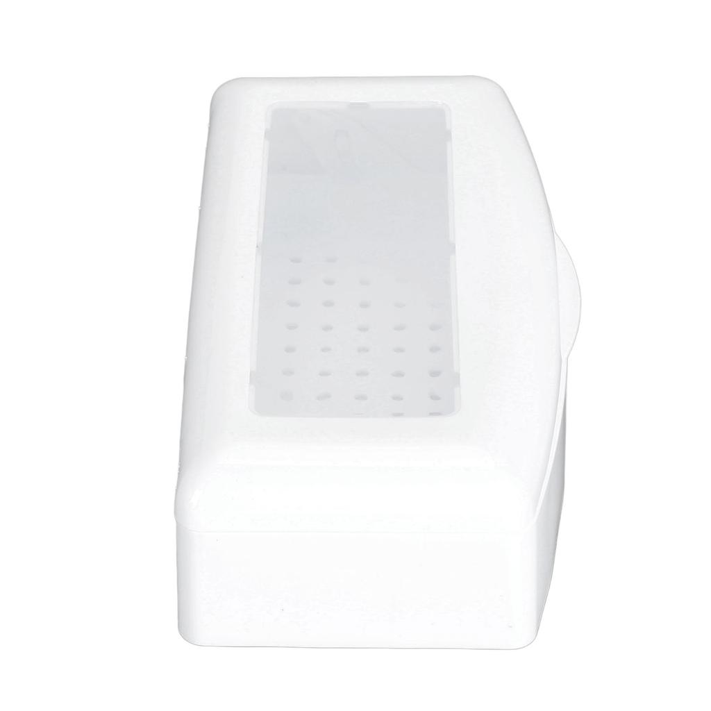 Makeup Tool Cleaning Box ABS Multifunctional Portable Nail Tool Clean Tray for Jewelry Needle White