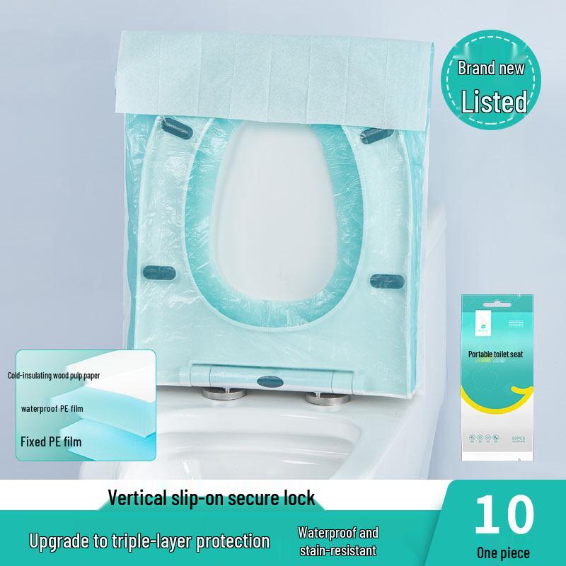Portable Disposable Toilet Seat Covers - Adhesive, Dirt-Proof, No-Adhesive Cushion, Travel-Friendly