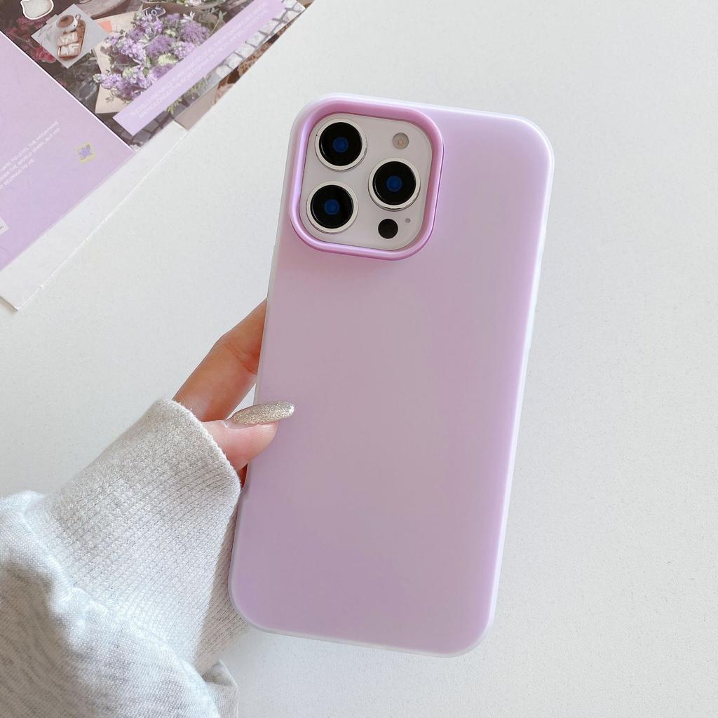 Jelly two-in-one is suitable for Apple 16promax mobile phone case Macaron 15 simple solid color anti-drop all-inclusive protection