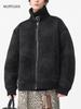 Mu Yuan Men's 2025 Winter Shearling Cotton Stand Collar Vintage Streetwear Jacket