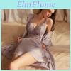 Youthful Satin Nightwear With Breathable Fabric And Floral Embroidery Design For Home And Hotel Use