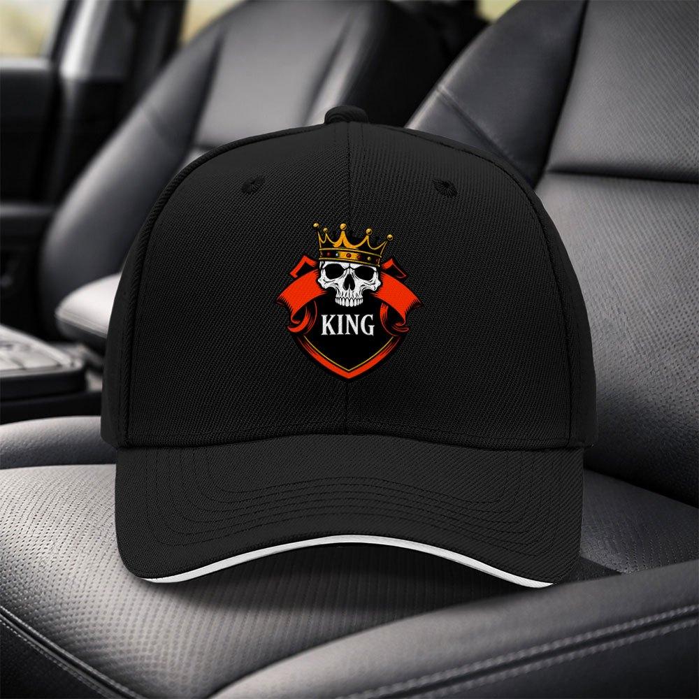 Skull Crown KING Baseball Cap Adjustable Duckbill Hat for Unisex Women Lightweight Unisex Cap with Skull Crown KING