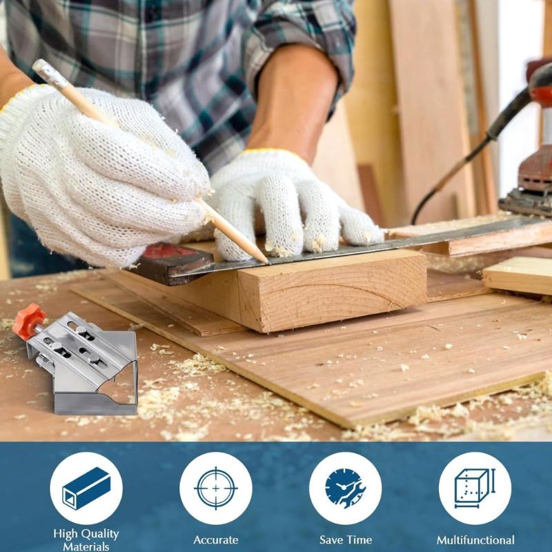Woodworking Tool Set Easy To Use Woodworking Corner Clip Adjust Woodworking Fastener Right Angles Clamps Simple Operate
