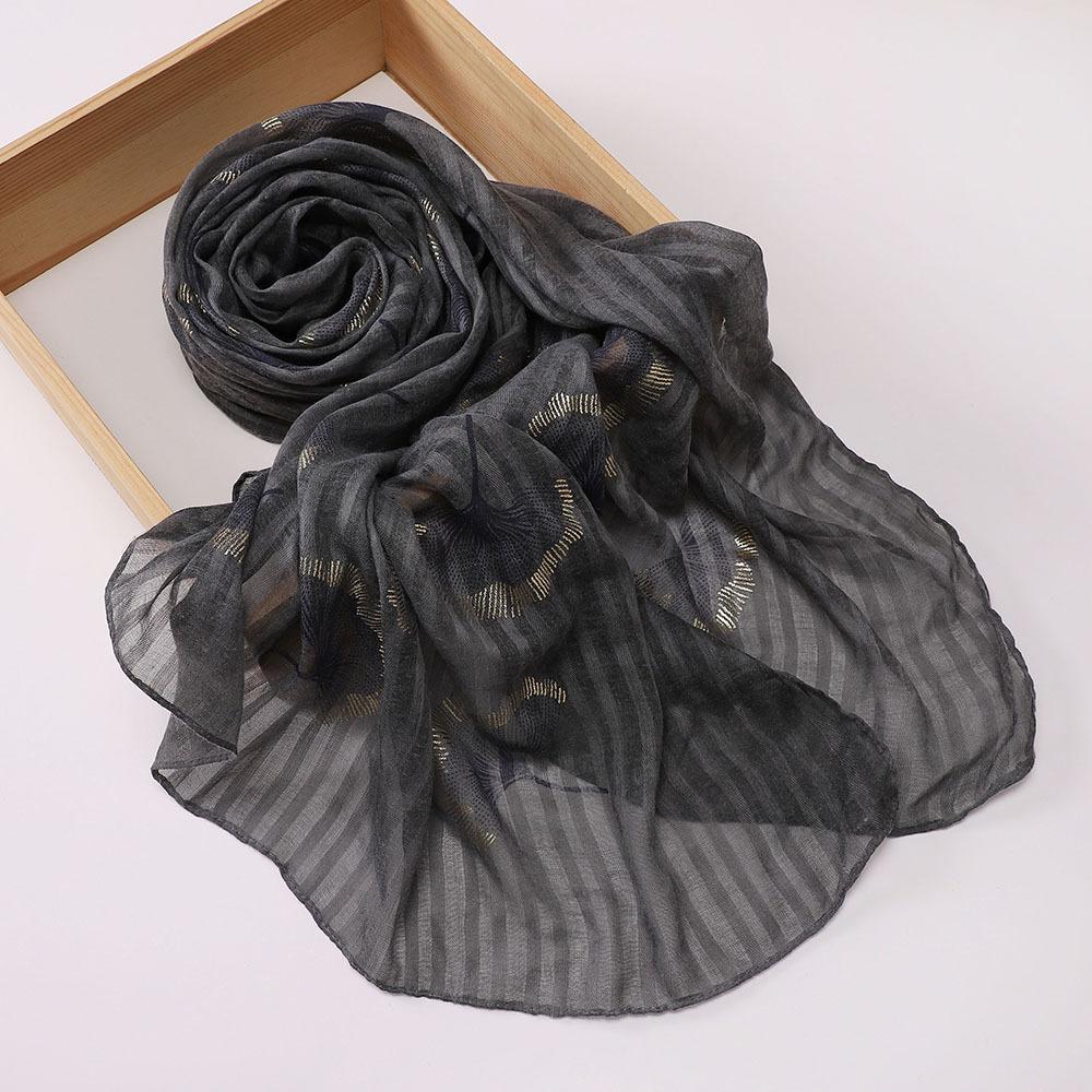 

Новый полосатый бронзовый платок-бандана с принтом, женский повседневный дорожный платок 80*180CM