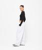 CHAMBROS Point Logo Pintuck Wide Sweatpants [White Melange]