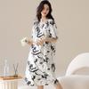 Cooling Modal Cotton Summer Nightgown: Women's Loose Short Sleeve Sleep Dress
