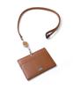 Takeo Kikuchi Panama Leather ID Card Holder with Retractable Camel Reel, No. 729628,