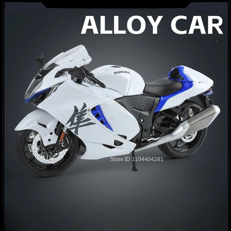 1:9 Suzuki Gsx-1000r Hayabusa Alloy Motorcycle Models Toys Diecast Cars Front Wheel Steering With Light Toy Ornament Boys Gifts
