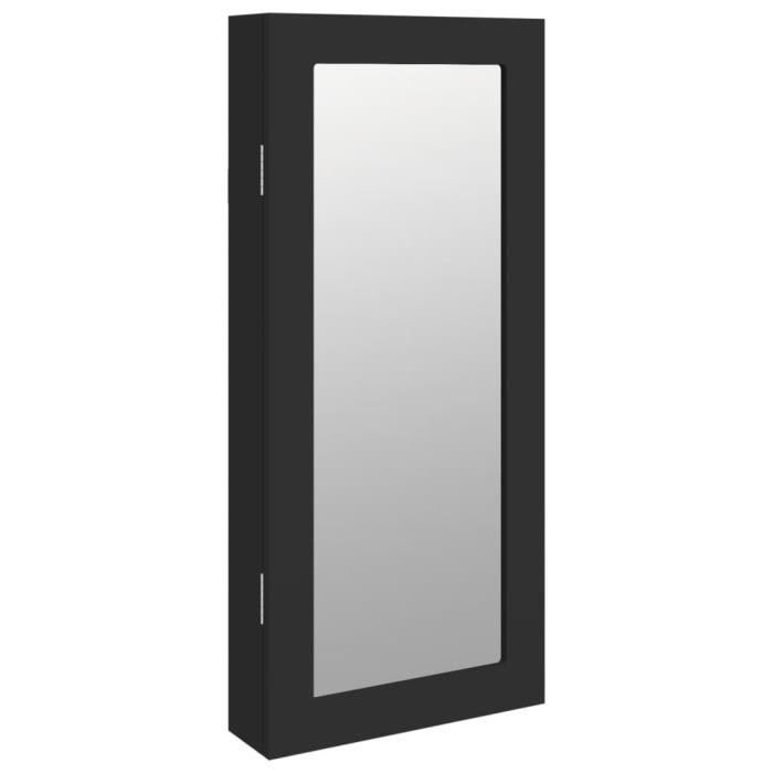 VidaXL Armoire à bijoux avec miroir murale noir 30x8,5x67 cm 353209