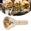 Alomejor1 Trombone Tenor Trombone Mouthpiece for Practice and Performance Mouthpiece, Wear-Resistant Beginners, (Gold)