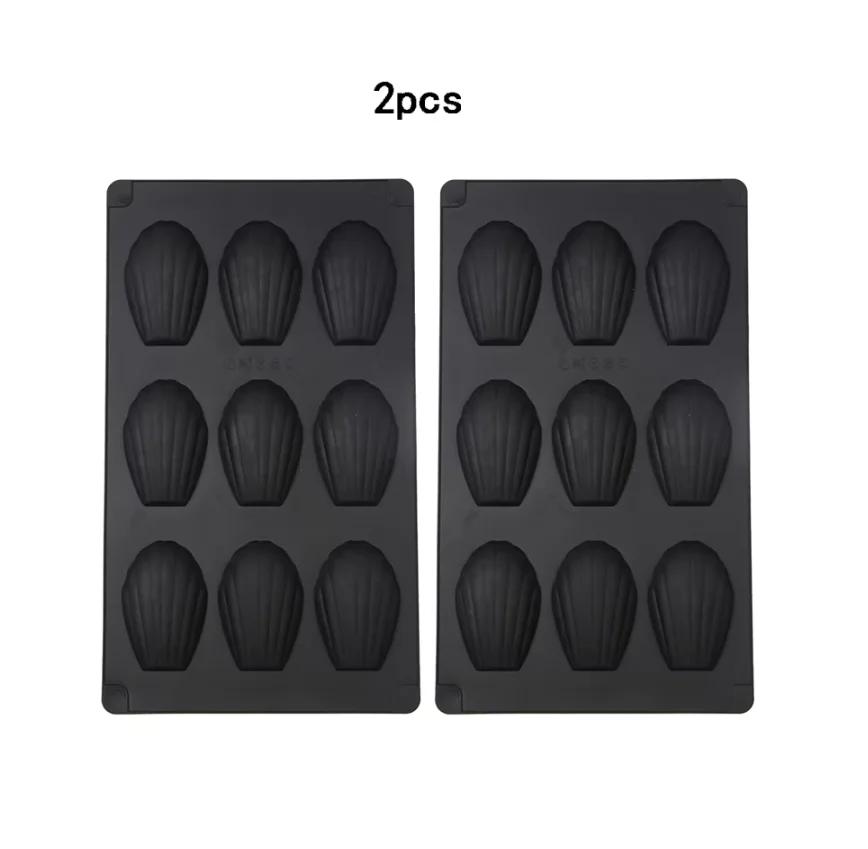 Silicone Madeline Cookies Pan 9 Cavities Madeline Mold Nonstick Baking Pan for Make Madeleine Cookies Baking Tool