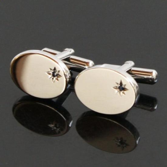 Kamakura Cufflinks Workshop September Birthstone Sapphire Cufflinks jc001-a-9
