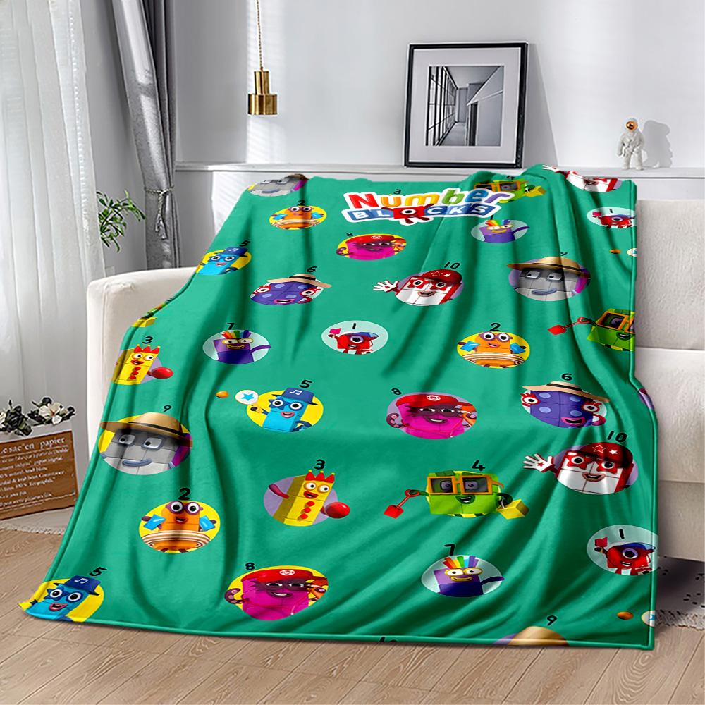 Coperta in Flanella Avventura con Blocchi Numerici - Morbida e Adatta per Divani, Letti, Uffici, Viaggi, Tutte le Stagioni, Ottimo Regalo per Feste e Compleanni.