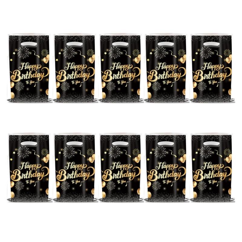 Disposable Party Supplies Black Gold Brilliants Theme Food Safe Ink Printing For Indoors Outdoor Gatherings