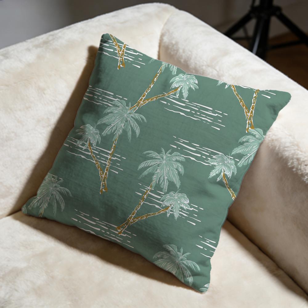 Palm Tree Cushion Cover Soft Decorative Pillow Case Suitable for Bedroom Sofa Car Travel Use