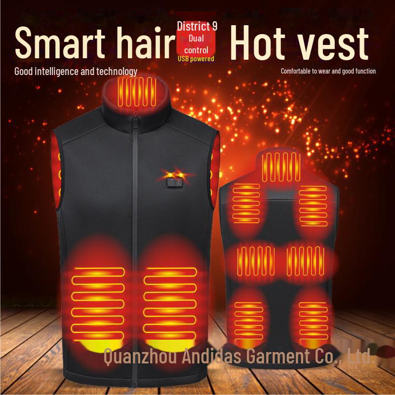 Cross-border USB Nine-Zone Smart Heating Vest: Electric Warmth and Constant Temperature for Couples