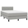 3140281 vidaXL Lit à sommier tapissier avec matelas Gris clair 120x200cm Tissu